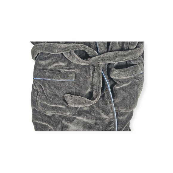 Polo Ralph Lauren Mens Robe Size One Size Black/Blue Cottom Velour Logo - Picture 6 of 7